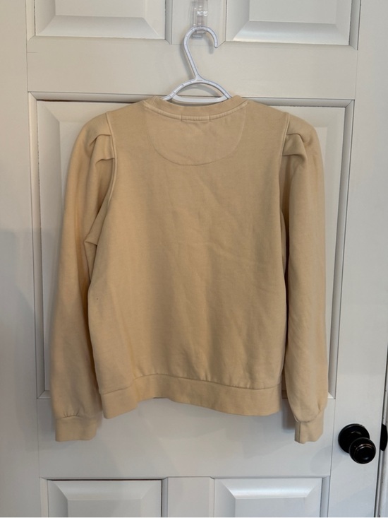 Marine Layer Enya Puff Sleeve Sweatshirt Beige Crewneck Cotton S 25229 - Picture 11 of 15